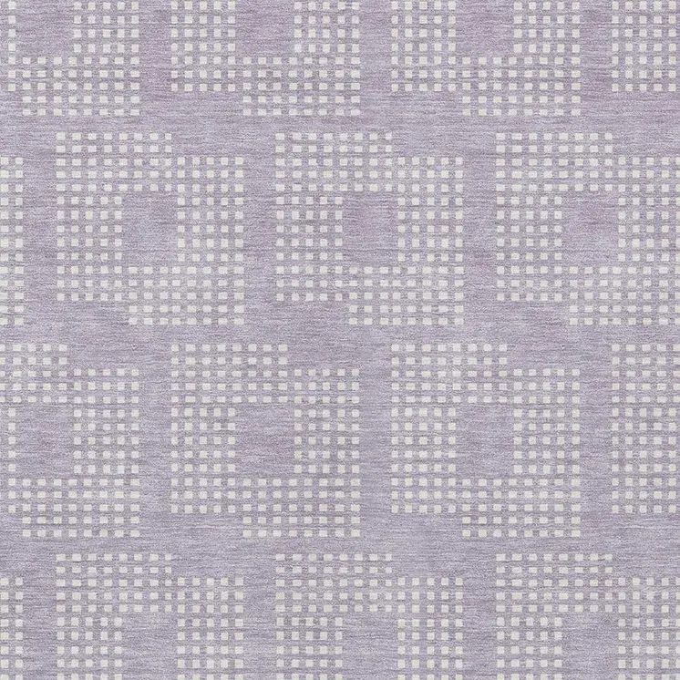 10' X 14' Lavender And Ivory Geometric Washable Indoor Outdoor Area Rug