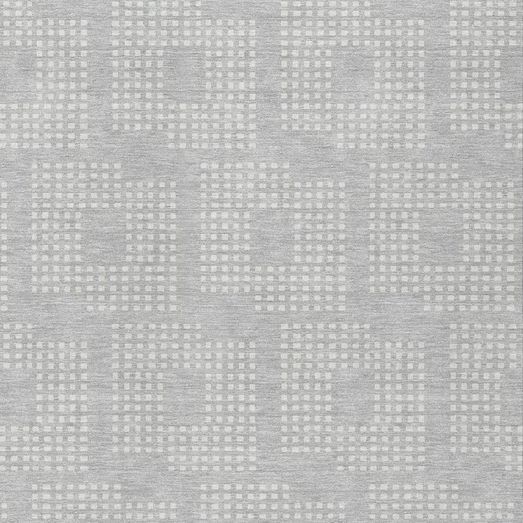8' X 10' Silver And Ivory Geometric Washable Indoor Outdoor Area Rug