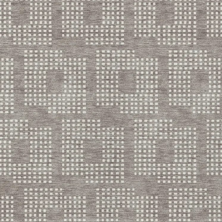 3' X 5' Taupe And Ivory Geometric Washable Indoor Outdoor Area Rug
