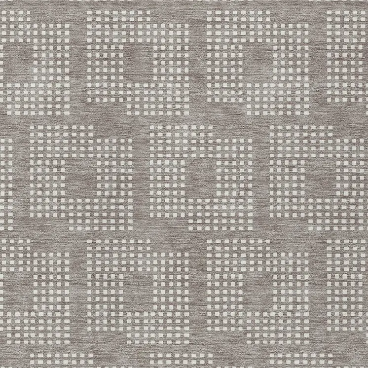 8' X 10' Taupe And Ivory Geometric Washable Indoor Outdoor Area Rug
