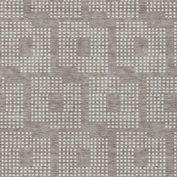 9' X 12' Taupe And Ivory Geometric Washable Indoor Outdoor Area Rug