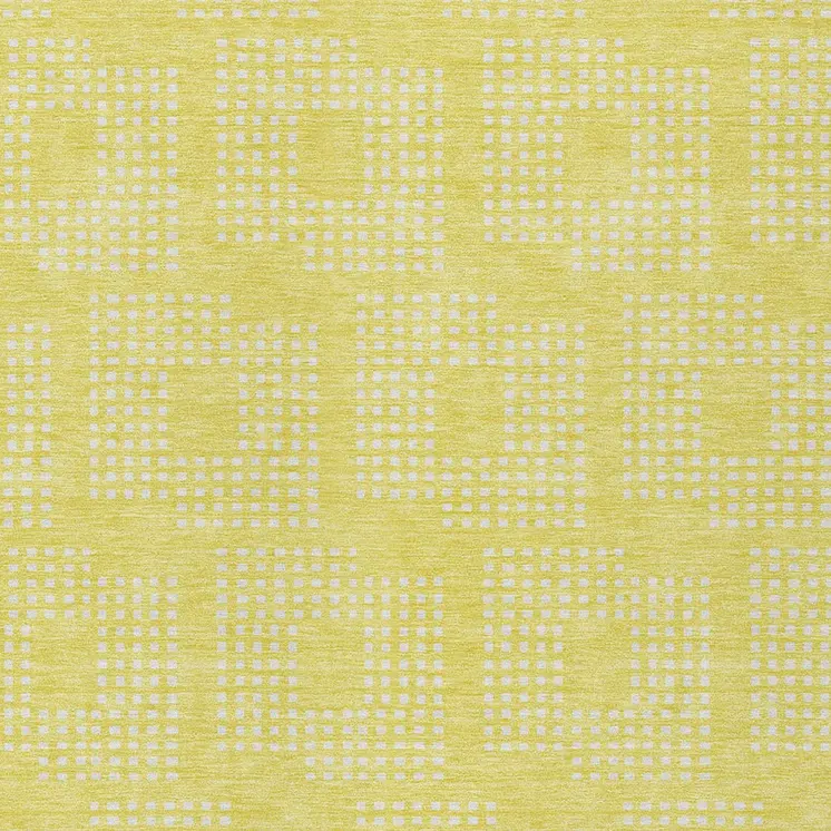 3' X 5' Yellow And Ivory Geometric Washable Indoor Outdoor Area Rug