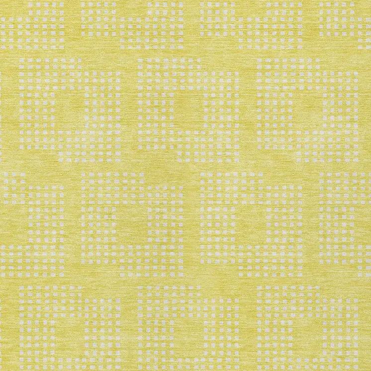 8' X 10' Yellow And Ivory Geometric Washable Indoor Outdoor Area Rug