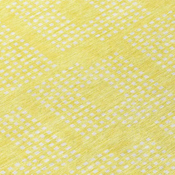 8' X 10' Yellow And Ivory Geometric Washable Indoor Outdoor Area Rug
