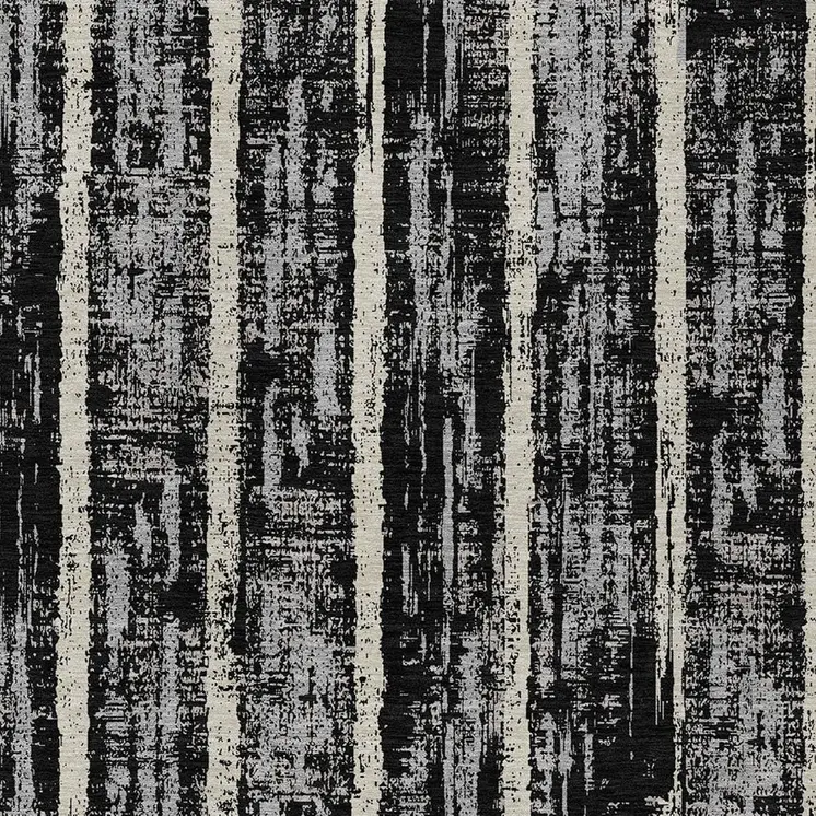 10' X 14' Black Gray And Ivory Striped Washable Indoor Outdoor Area Rug