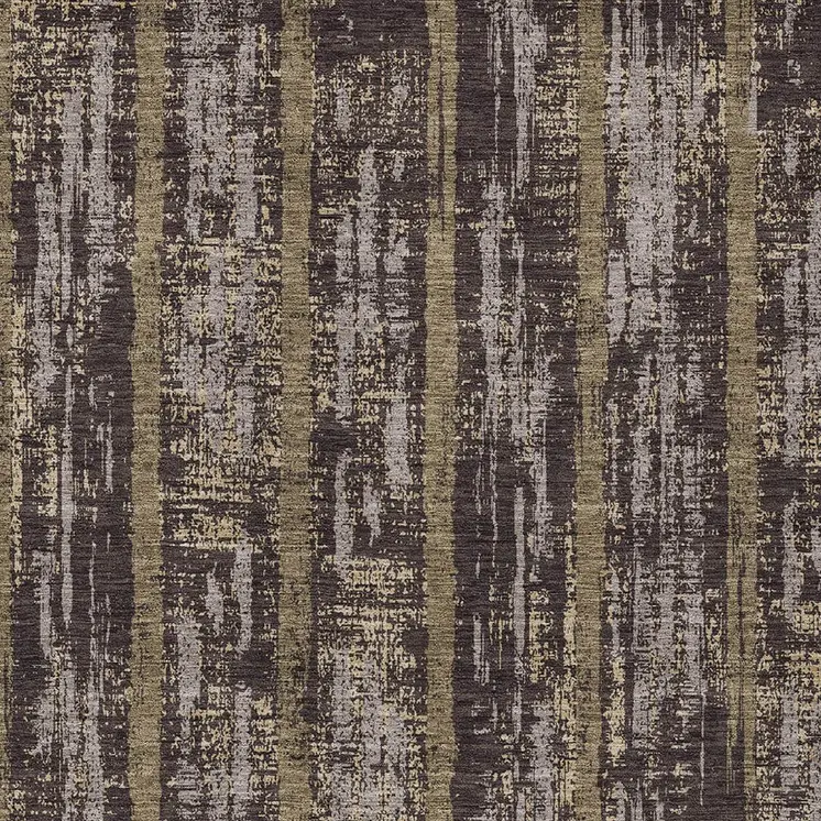 3' X 5' Chocolate And Beige Striped Washable Indoor Outdoor Area Rug