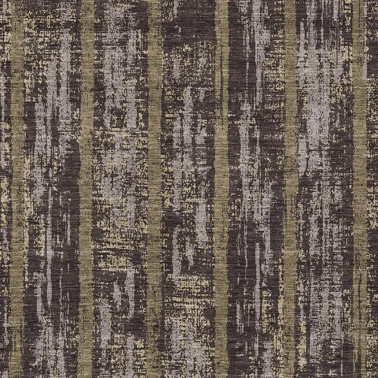 5' X 8' Chocolate And Beige Striped Washable Indoor Outdoor Area Rug