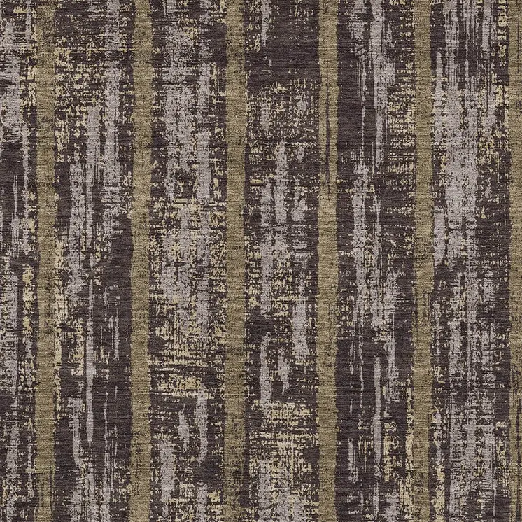 9' X 12' Chocolate And Beige Striped Washable Indoor Outdoor Area Rug