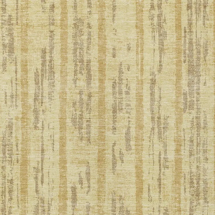 10' X 14' Gold And Brown Striped Washable Indoor Outdoor Area Rug