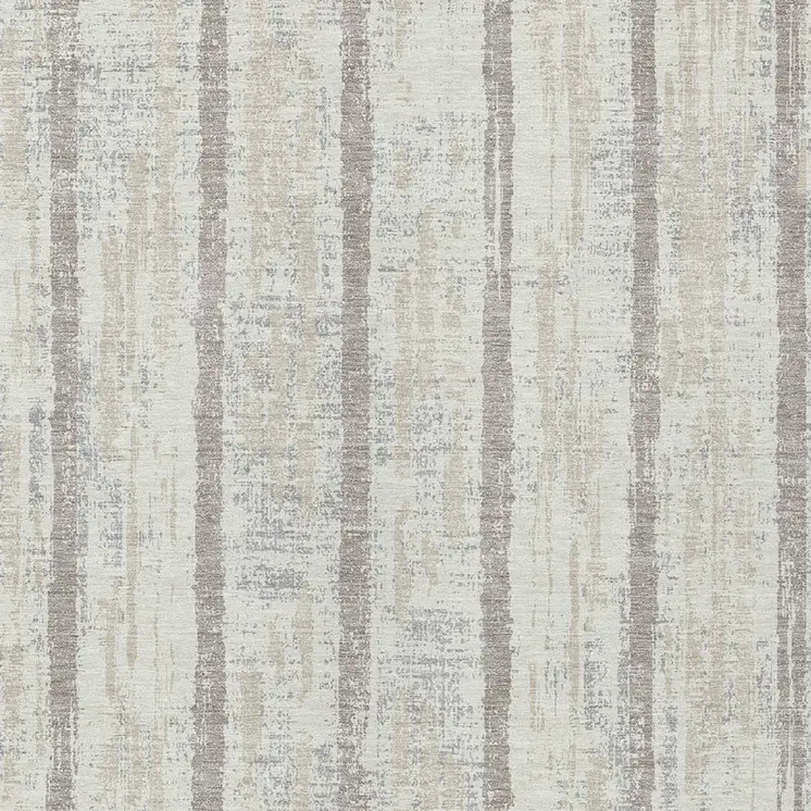 5' X 8' Ivory And Brown Striped Washable Indoor Outdoor Area Rug