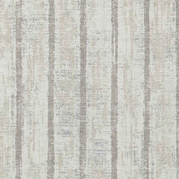9' X 12' Ivory And Brown Striped Washable Indoor Outdoor Area Rug
