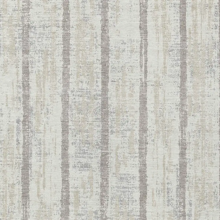 10' X 14' Ivory And Brown Striped Washable Indoor Outdoor Area Rug