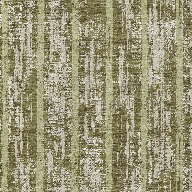 5' X 8' Olive Green Dark Green And Beige Striped Washable Indoor Outdoor Area Rug