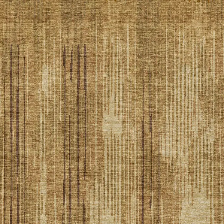 8' X 10' Copper And Brown Striped Washable Indoor Outdoor Area Rug