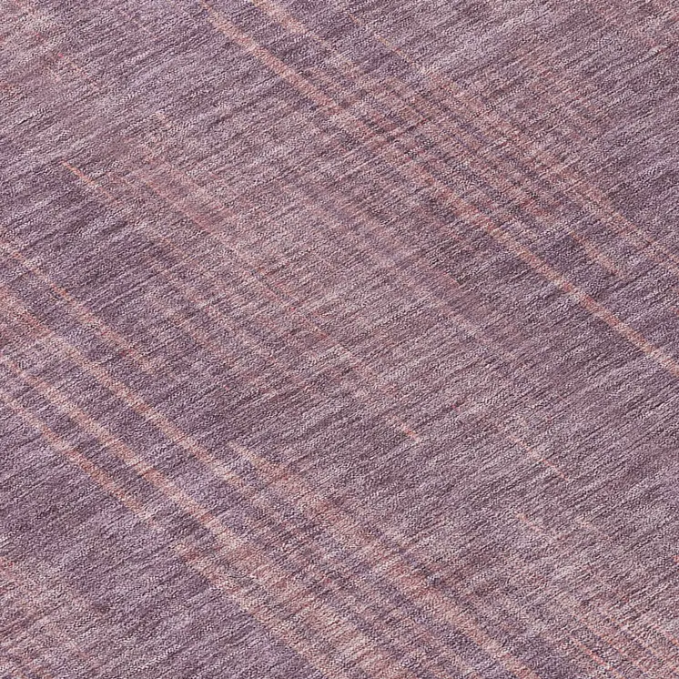 8' Mauve And Dark Purple Round Striped Washable Indoor Outdoor Area Rug
