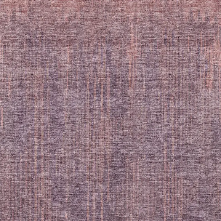 8' X 10' Mauve And Dark Purple Striped Washable Indoor Outdoor Area Rug