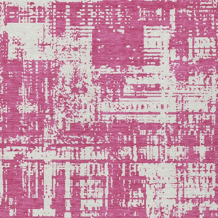 8' X 10' Blush And Ivory Abstract Washable Indoor Outdoor Area Rug