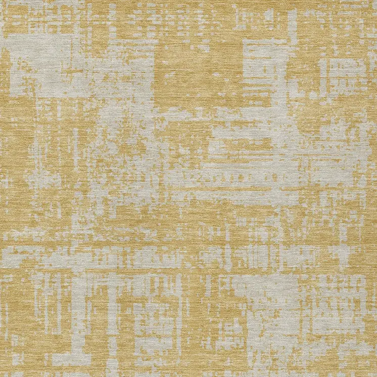 10' X 14' Gold And Gray Abstract Washable Indoor Outdoor Area Rug