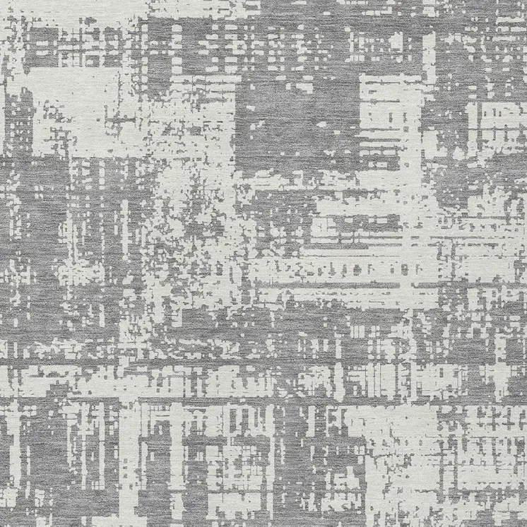 3' X 5' Gray And Ivory Abstract Washable Indoor Outdoor Area Rug