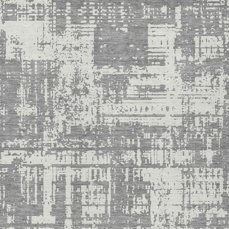 9' X 12' Gray And Ivory Abstract Washable Indoor Outdoor Area Rug