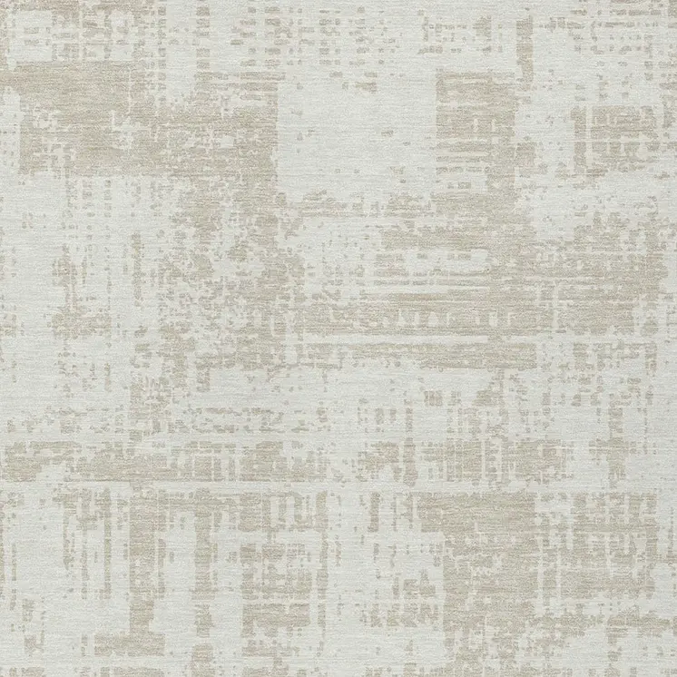 5' X 8' Ivory And Beige Abstract Washable Indoor Outdoor Area Rug