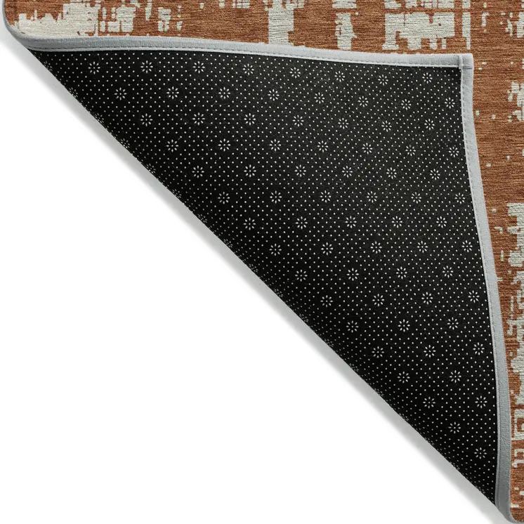 10' X 14' Brown And Ivory Abstract Washable Indoor Outdoor Area Rug