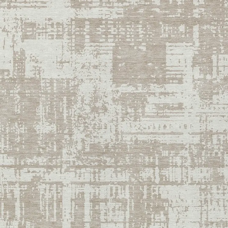 3' X 5' Taupe And Ivory Abstract Washable Indoor Outdoor Area Rug