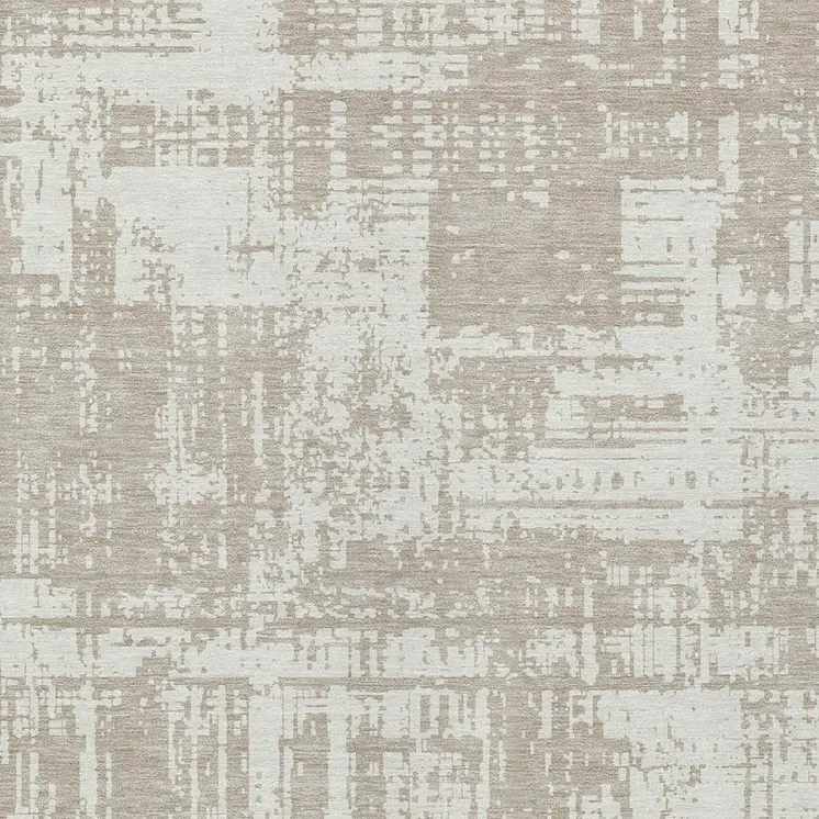 10' X 14' Taupe And Ivory Abstract Washable Indoor Outdoor Area Rug