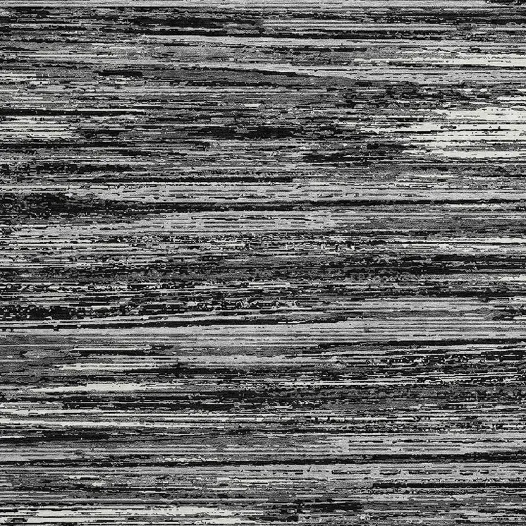 8' Black And Ivory Round Striped Washable Indoor Outdoor Area Rug