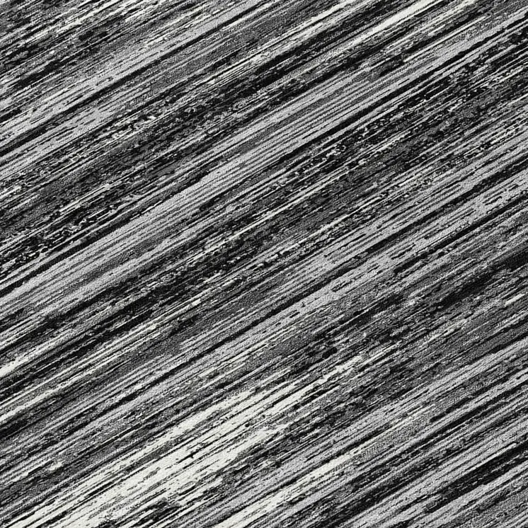 8' Black And Ivory Round Striped Washable Indoor Outdoor Area Rug