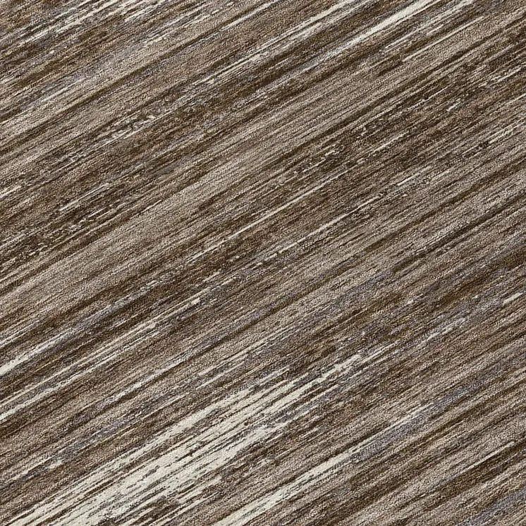 8' Brown And Ivory Round Striped Washable Indoor Outdoor Area Rug