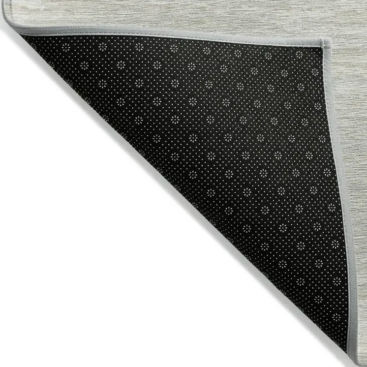 5' X 8' Ivory And Gray Striped Washable Indoor Outdoor Area Rug