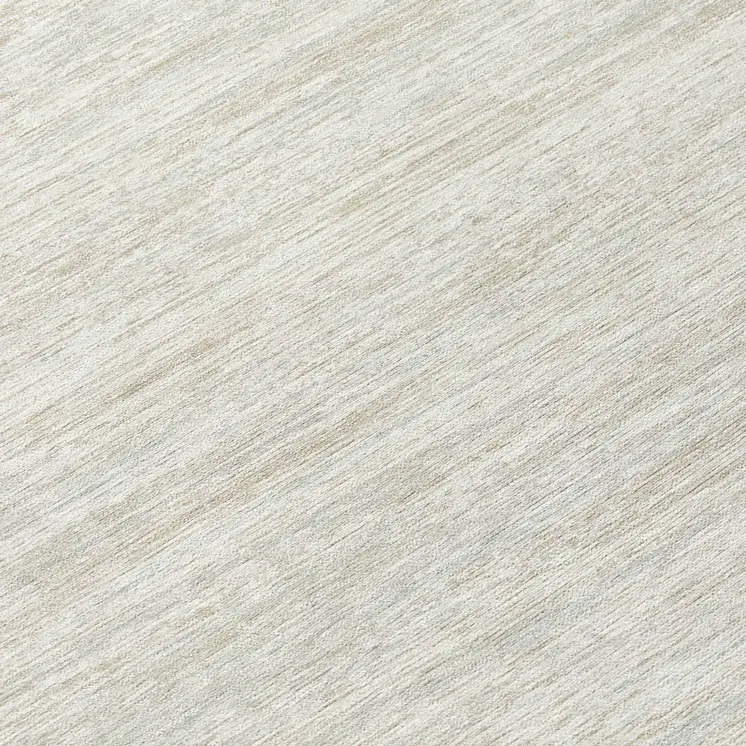 8' Ivory And Gray Round Striped Washable Indoor Outdoor Area Rug