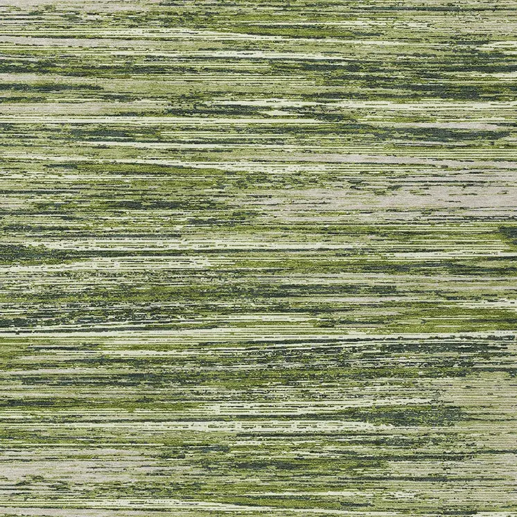 5' X 8' Olive Green And Ivory Striped Washable Indoor Outdoor Area Rug