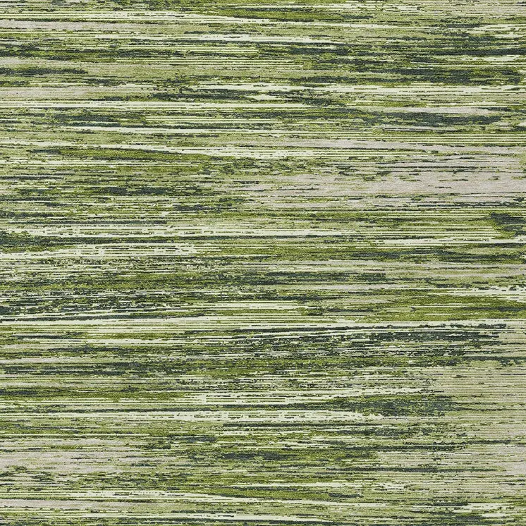 9' X 12' Olive Green And Ivory Striped Washable Indoor Outdoor Area Rug
