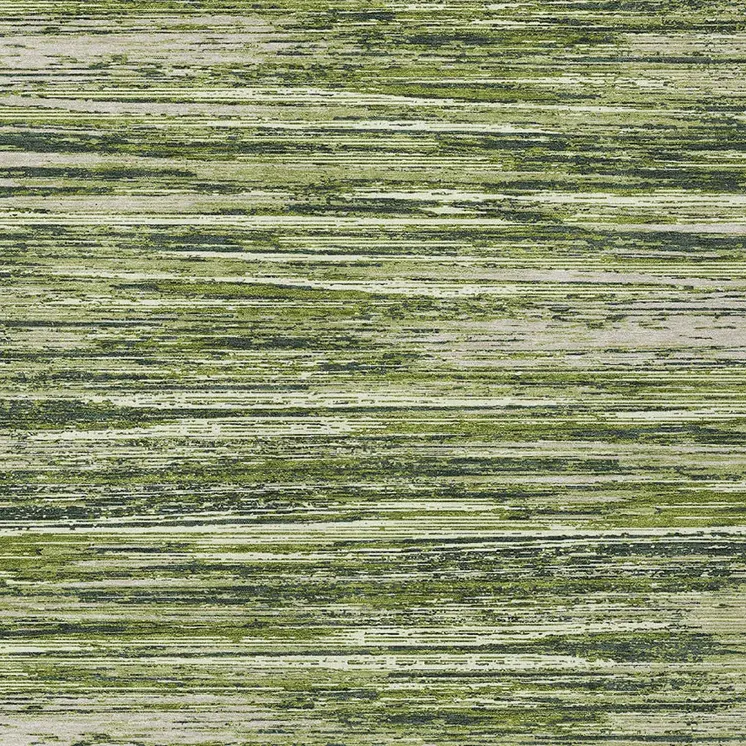 10' X 14' Olive Green And Ivory Striped Washable Indoor Outdoor Area Rug