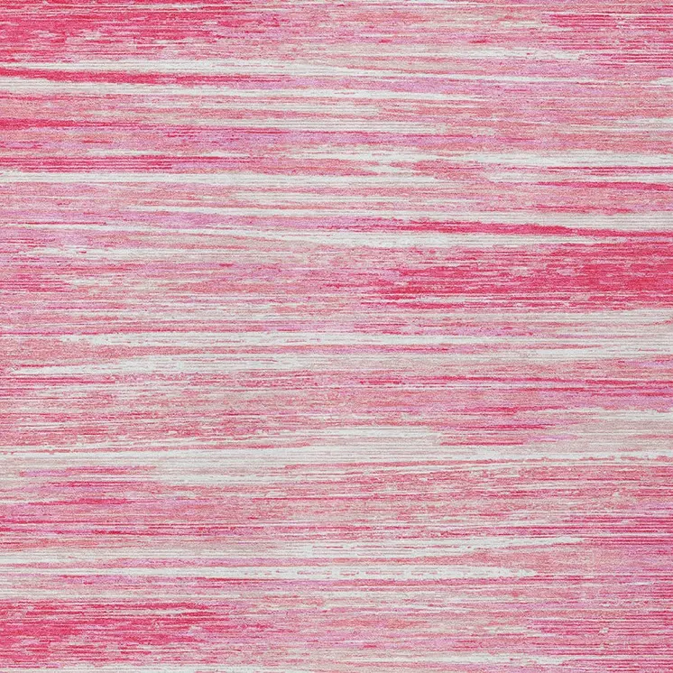 3' X 5' Pink And Ivory Striped Washable Indoor Outdoor Area Rug