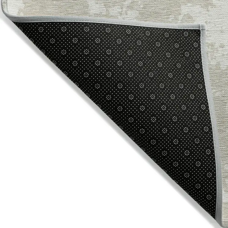 8' X 10' Beige And Ivory Abstract Washable Indoor Outdoor Area Rug