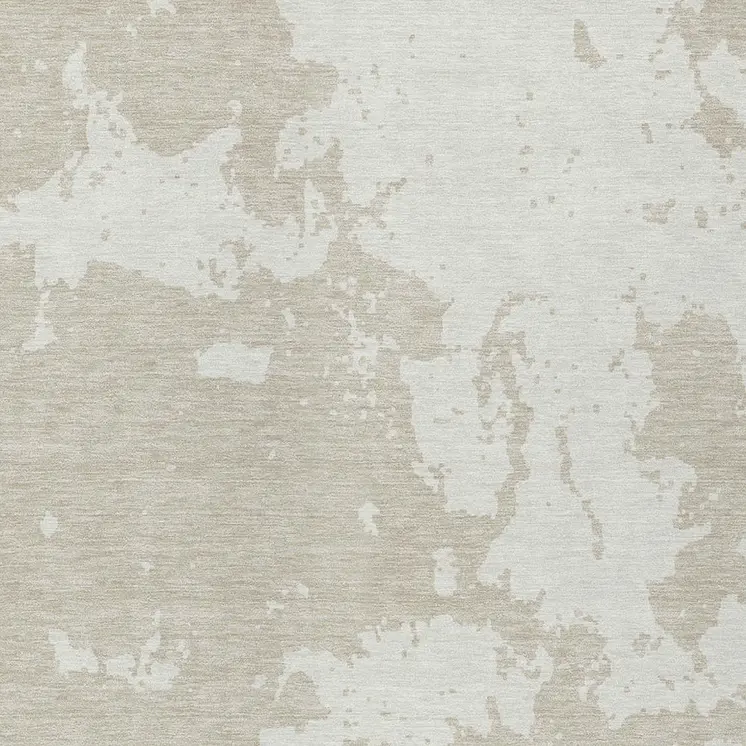 9' X 12' Beige And Ivory Abstract Washable Indoor Outdoor Area Rug