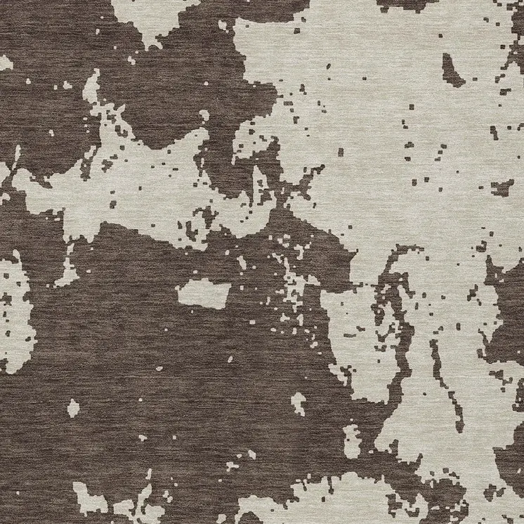 5' X 8' Brown And Beige Abstract Washable Indoor Outdoor Area Rug