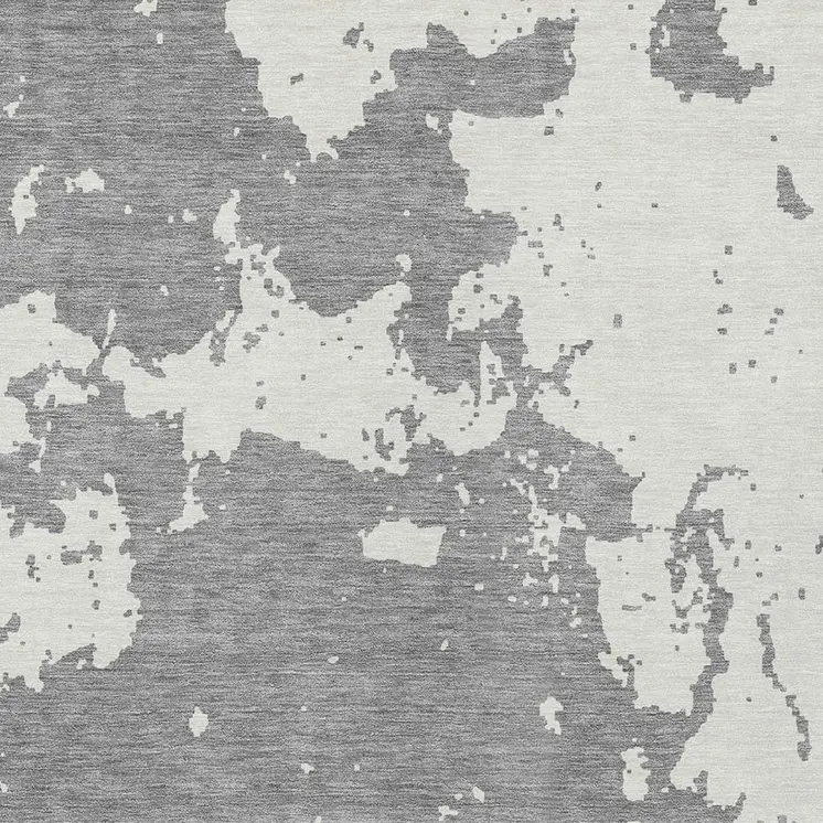 5' X 8' Gray And Ivory Abstract Washable Indoor Outdoor Area Rug
