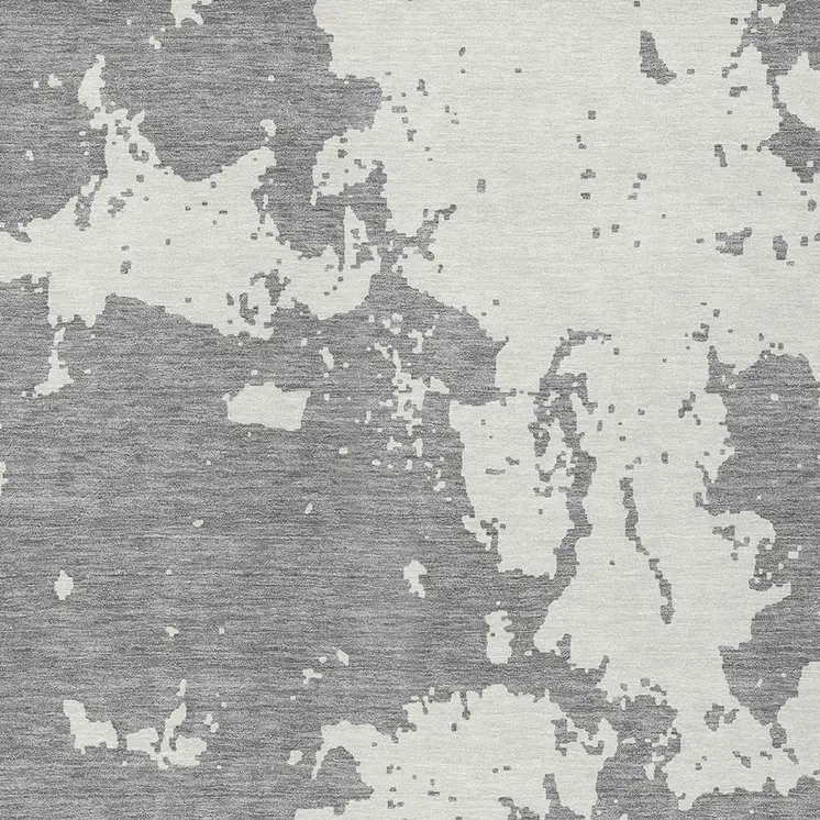 10' X 14' Gray And Ivory Abstract Washable Indoor Outdoor Area Rug