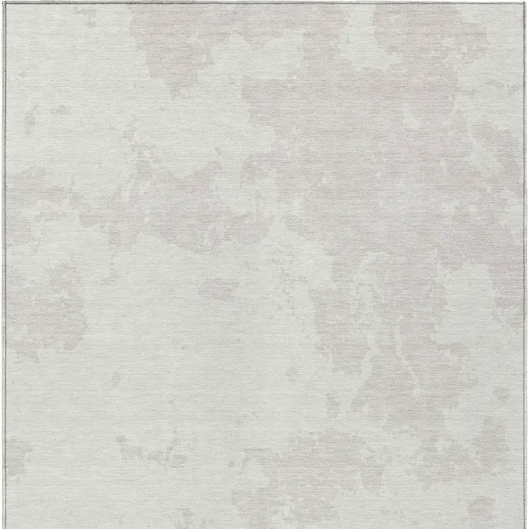 5' X 8' Ivory And Gray Abstract Washable Indoor Outdoor Area Rug
