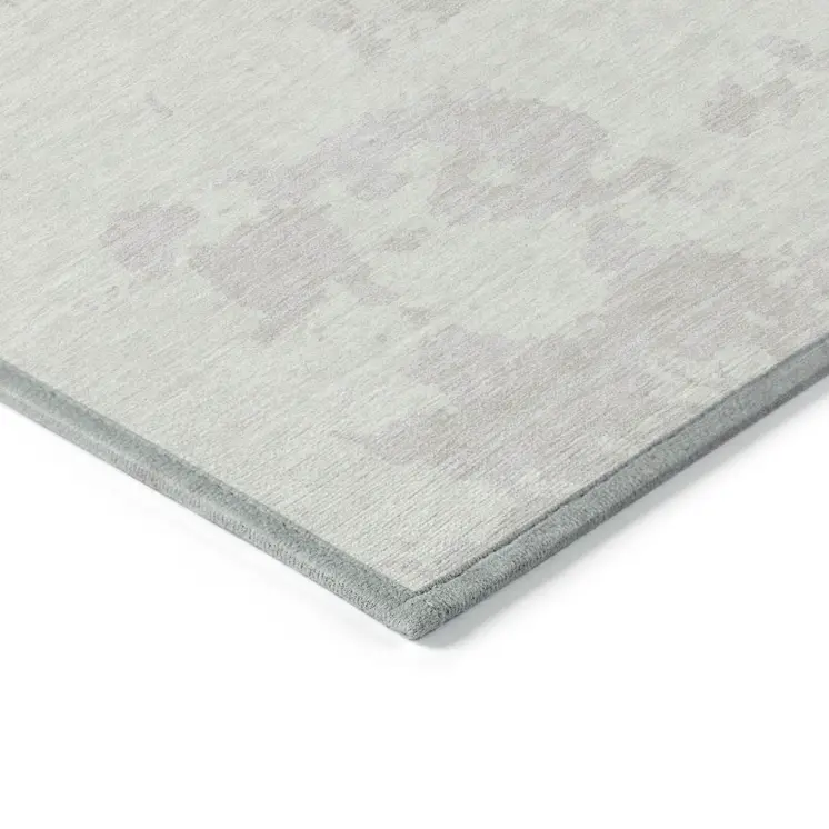 5' X 8' Ivory And Gray Abstract Washable Indoor Outdoor Area Rug