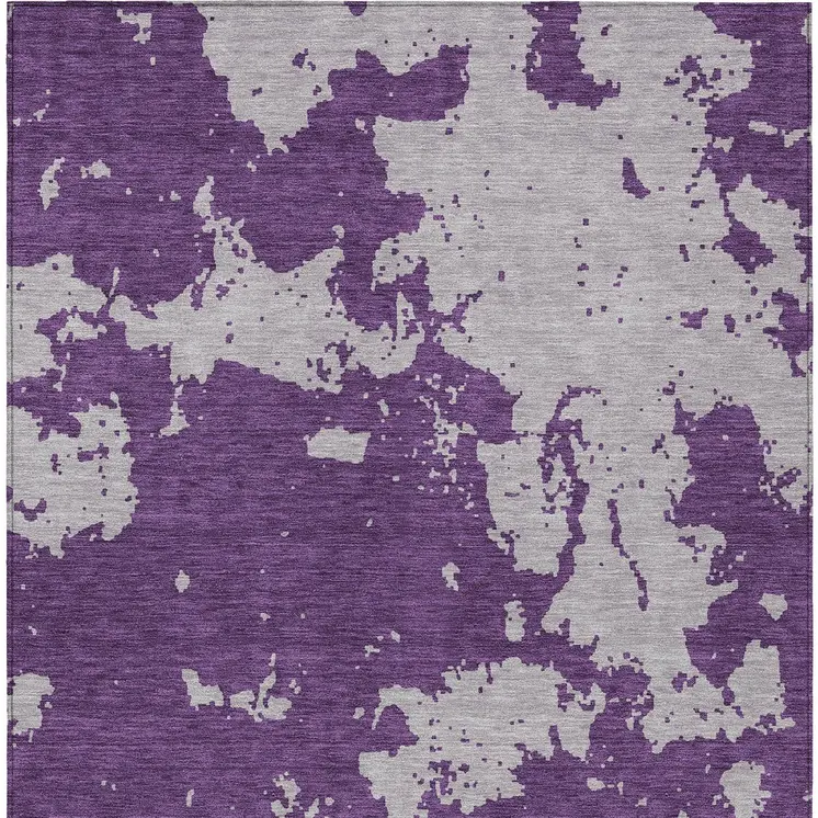 3' X 5' Purple And Lavender Abstract Washable Indoor Outdoor Area Rug