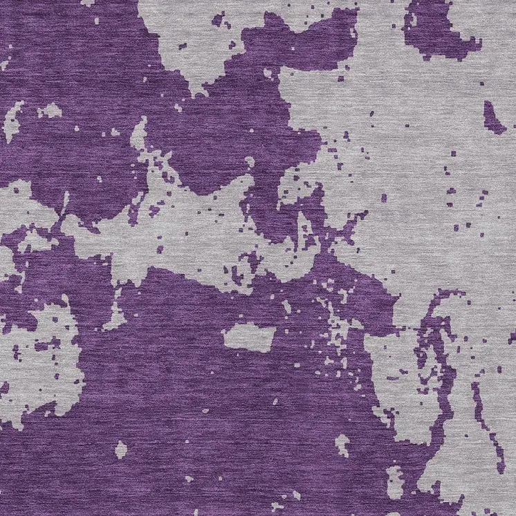 8' X 10' Purple And Lavender Abstract Washable Indoor Outdoor Area Rug