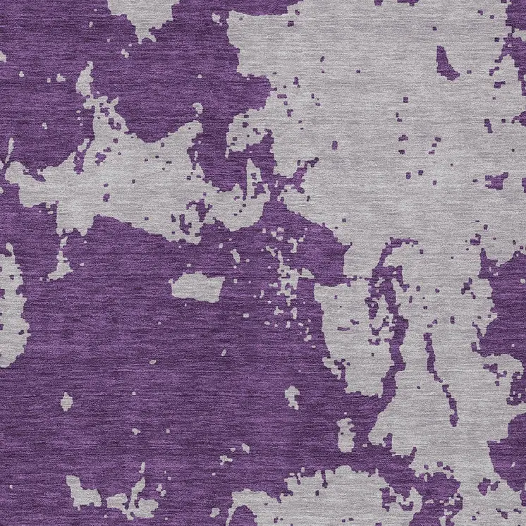 9' X 12' Purple And Lavender Abstract Washable Indoor Outdoor Area Rug