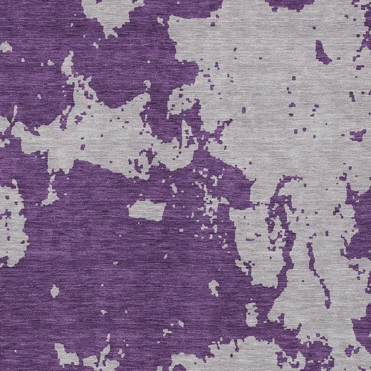 10' X 14' Purple And Lavender Abstract Washable Indoor Outdoor Area Rug