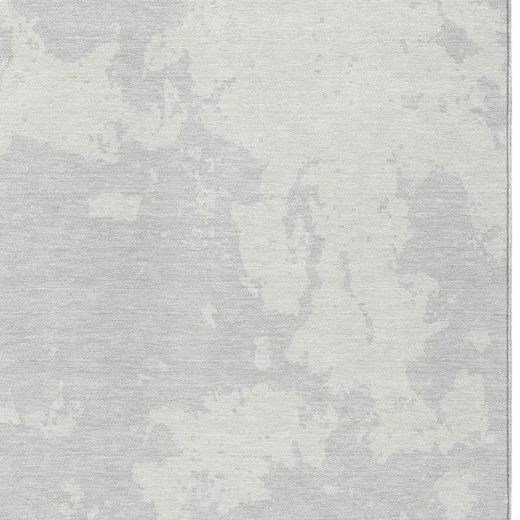 10' X 14' Silver And Gray Abstract Washable Indoor Outdoor Area Rug