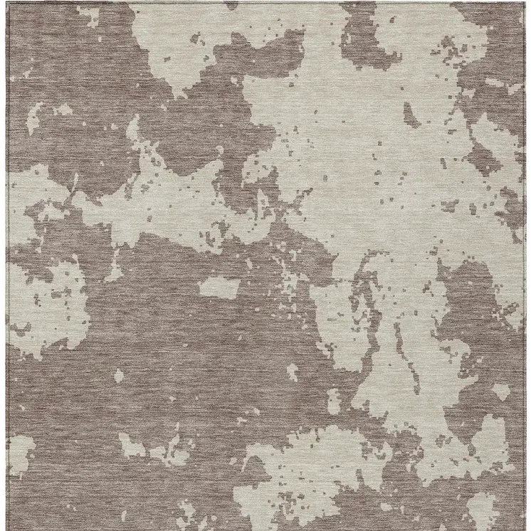 10' X 14' Taupe And Beige Abstract Washable Indoor Outdoor Area Rug